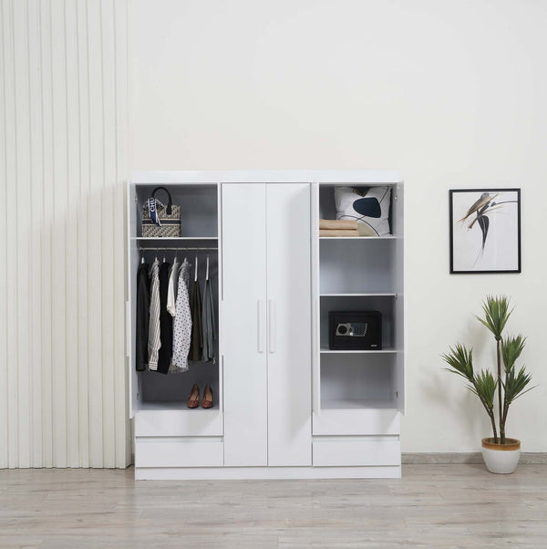 Enstatite 6 Door Wardrobe with 4 Drawers