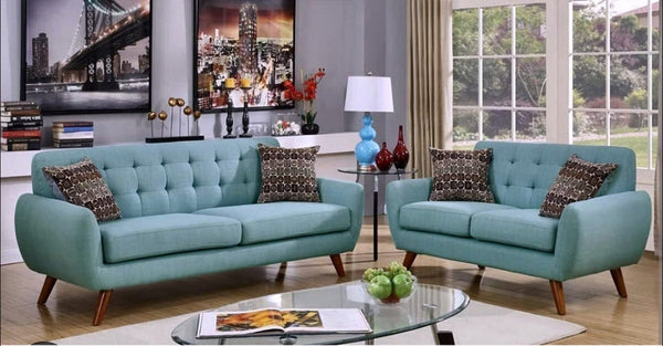 Retro Teal Sofa Set