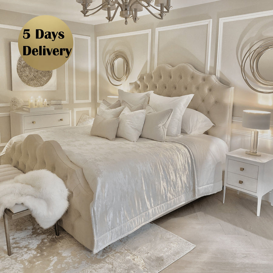 Belvoir Luxury Curved Velvet Bed