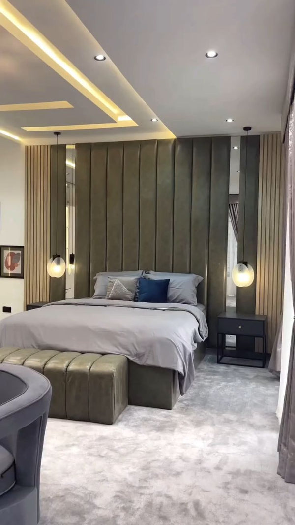 Madrid Bed with elegant headboard design for a luxurious bedroom.