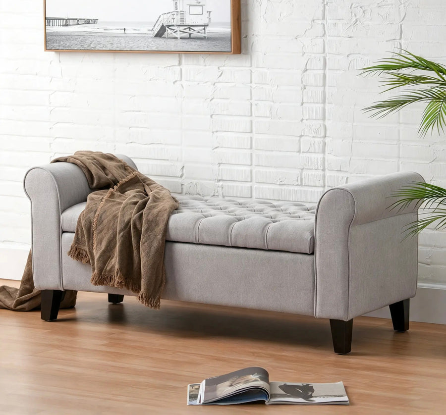 Dove Grey Storage Bench