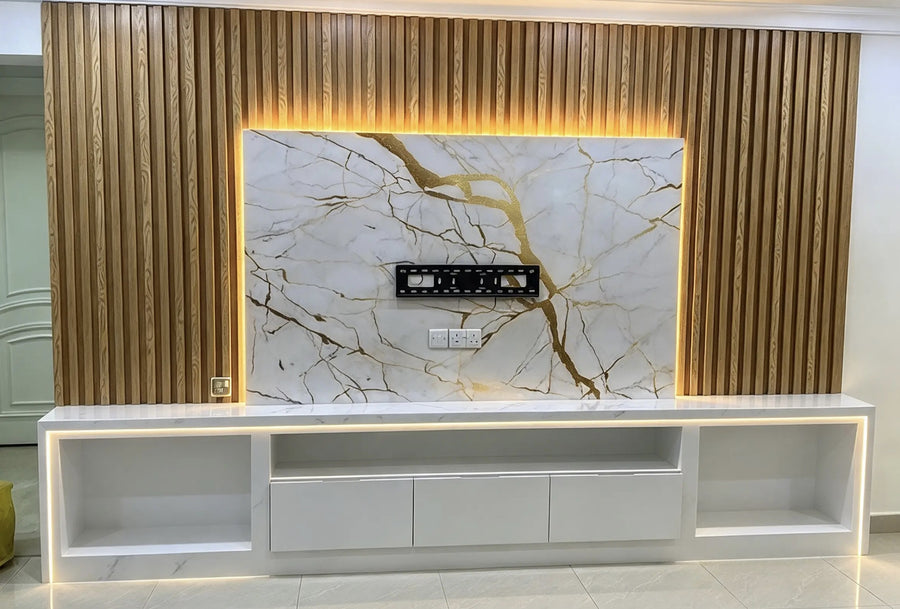 Golden Vein TV Wall