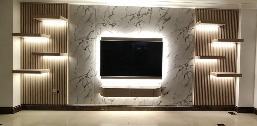 Halo Marble TV Wall
