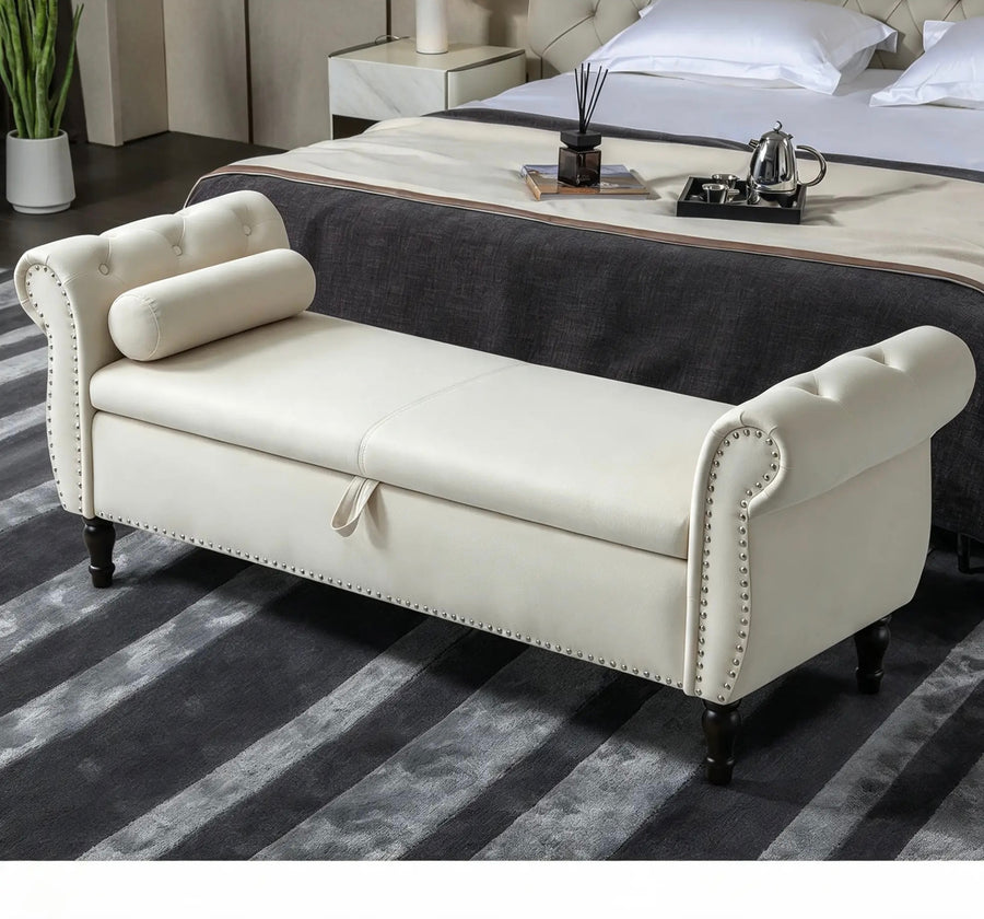 Ivory Lux Storage Bench