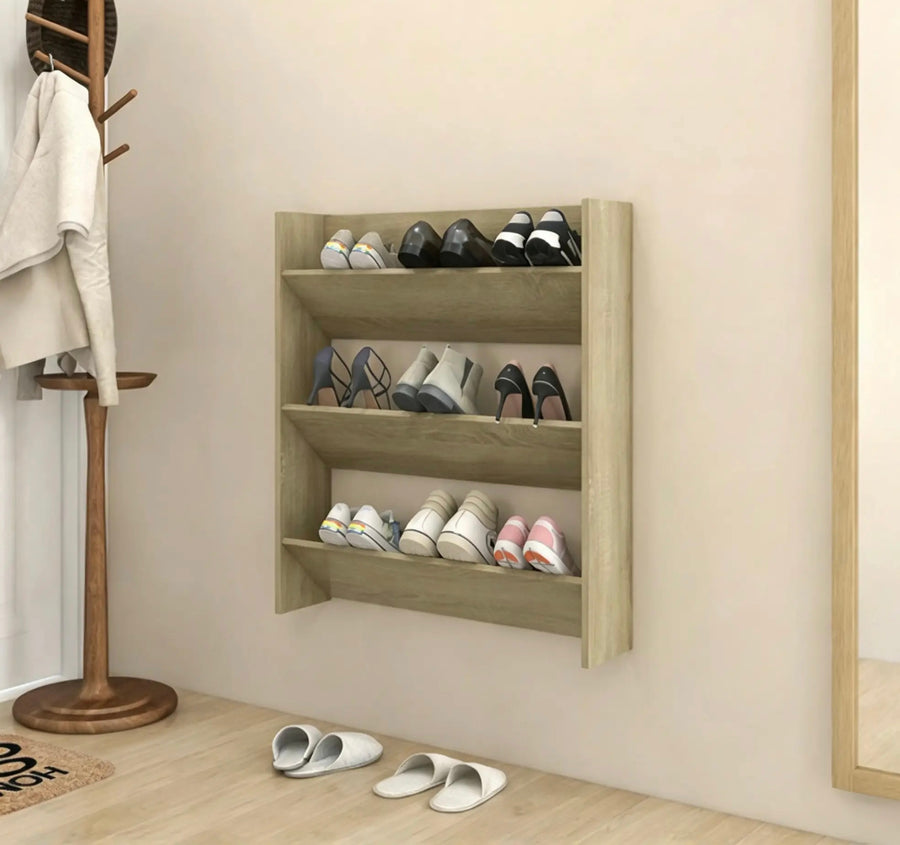 Oak Wall Shoe Rack