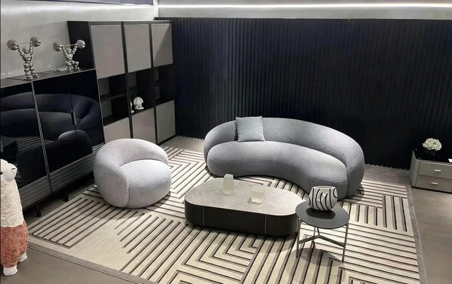 Pewter Curve Sofa