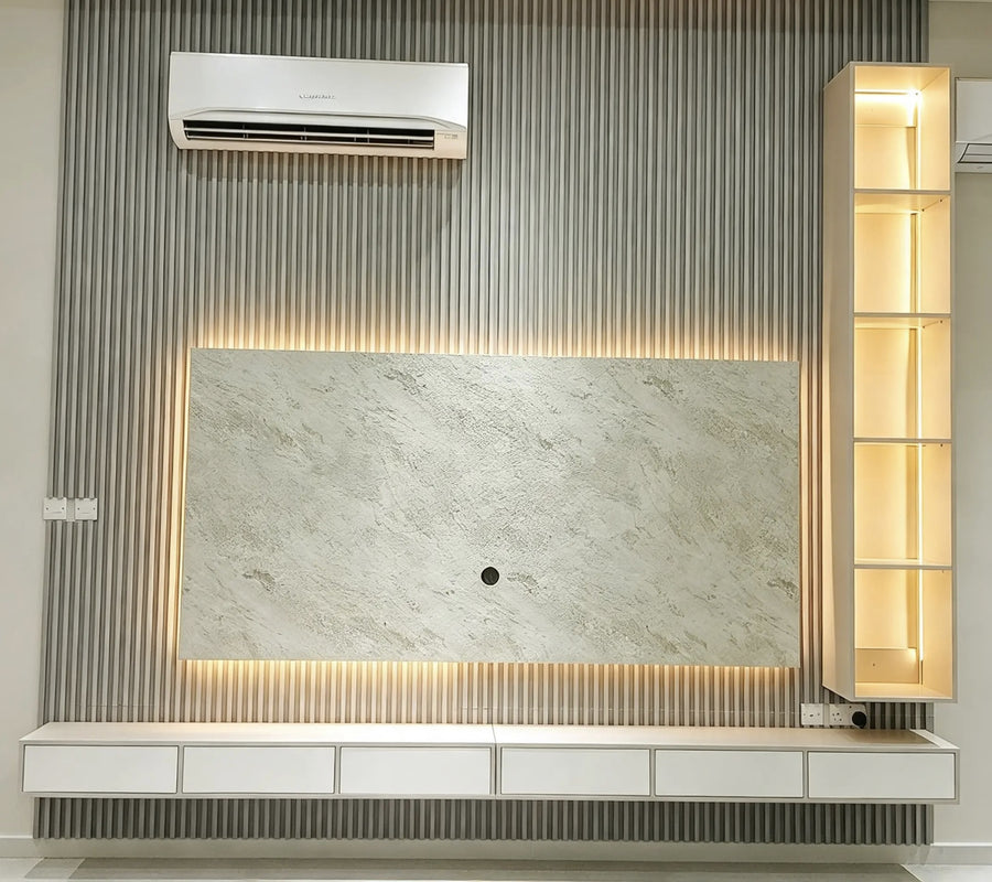 Sage Slat TV Wall