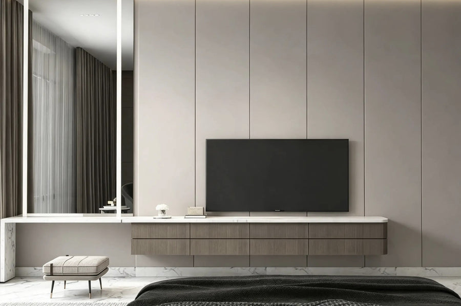 Taupe Panel TV Wall