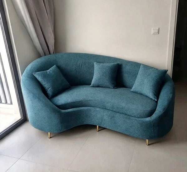 Teal Curve Loveseat