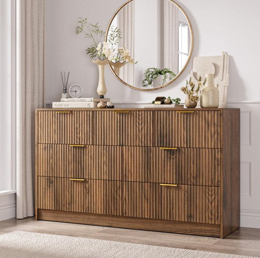 Walnut Fluted Dresser